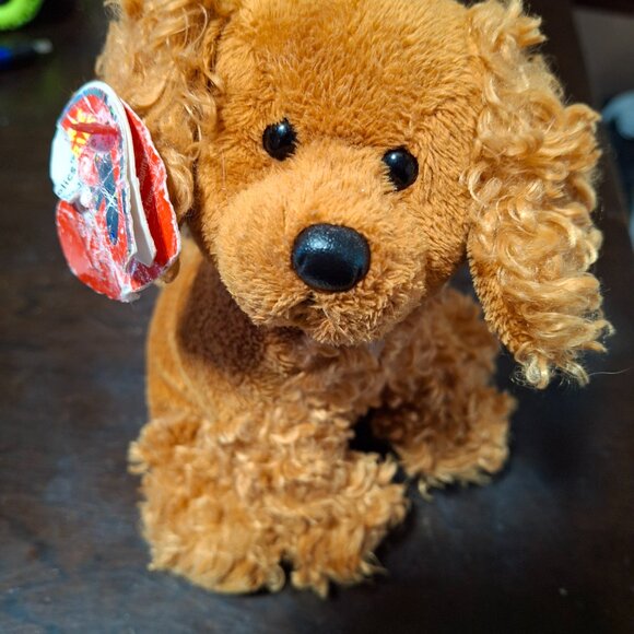Ty Beanie Baby BB 2.0 Frolics The Puppy Dog Brown Curly Plush - Picture 9 of 9